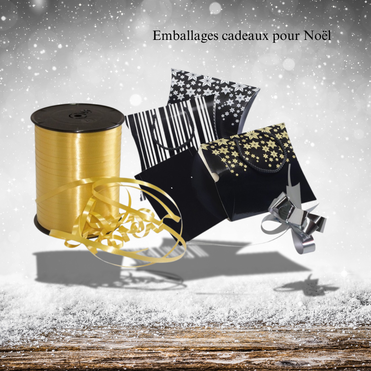 Fournisseur de papiers cadeaux, pochettes cadeaux et bolducs pour bijouteries à Noël